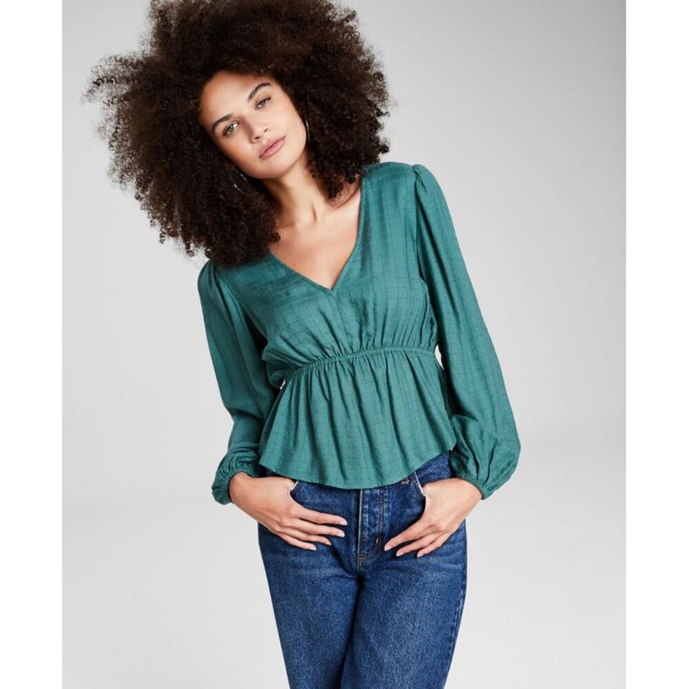 And Now This Women's V-Neck Puff-Sleeve Top